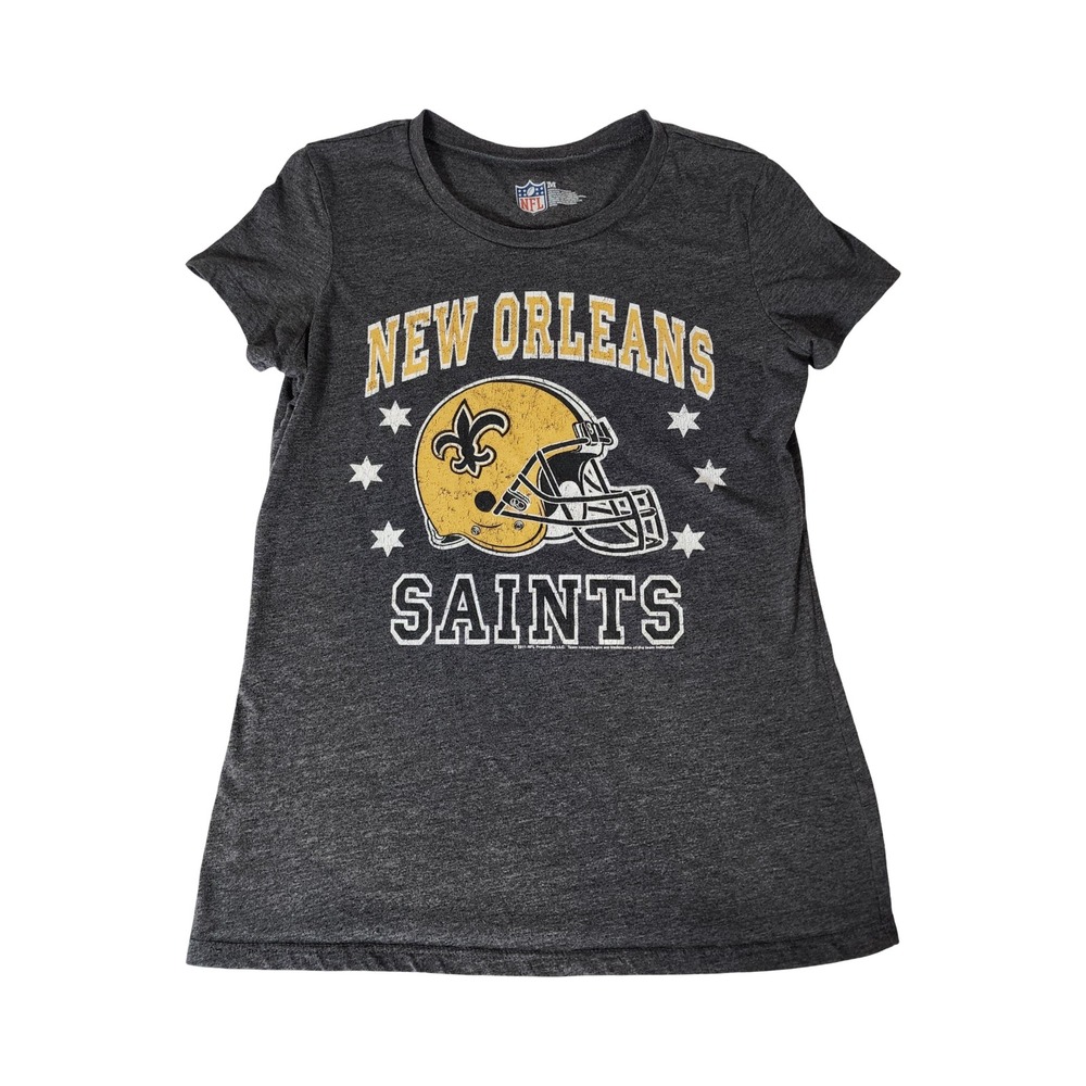 NFL New‎ Orleans Saints Womens T-Shirt Heather Charcoal Grey Graphic Tee Medium